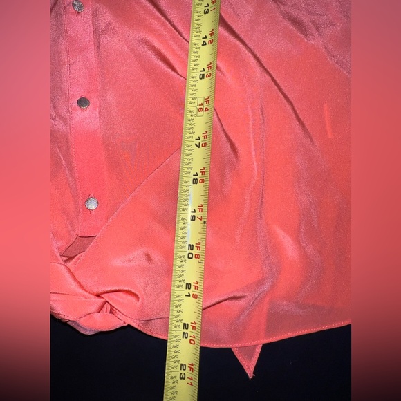 Antonio Melani Coral 100% Silk Tie Front Blouse Size Small EUC - Picture 7 of 7